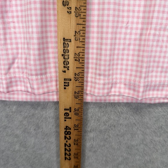 Collars & Co Dress Collar Polo Shirt Mens Small Pink Check Performance Stretch - Picture 4 of 7